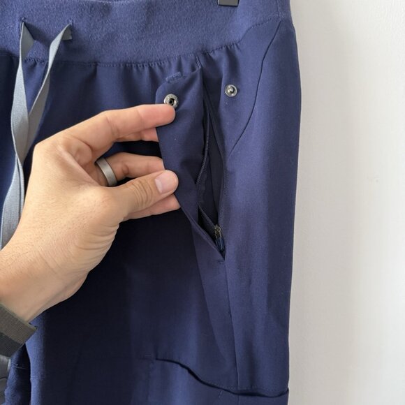 Womens FIGS Technical Collection Navy Blue Polyester Blend Scrub Pants Size S - Picture 13 of 16